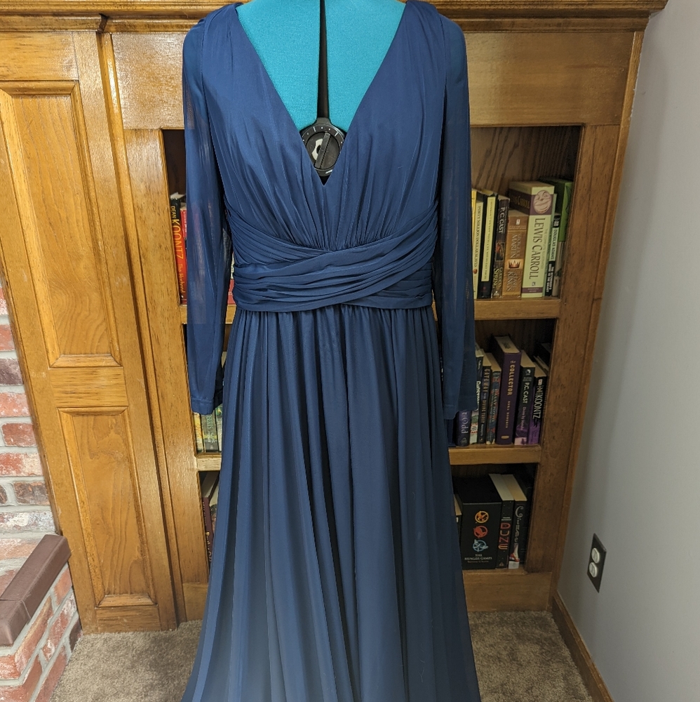 NWT David's Bridal blue bridesmaid dress size 14